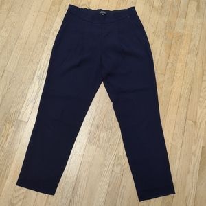 Babaton Cohen pant size 2 navy pleated cropped straight leg pants